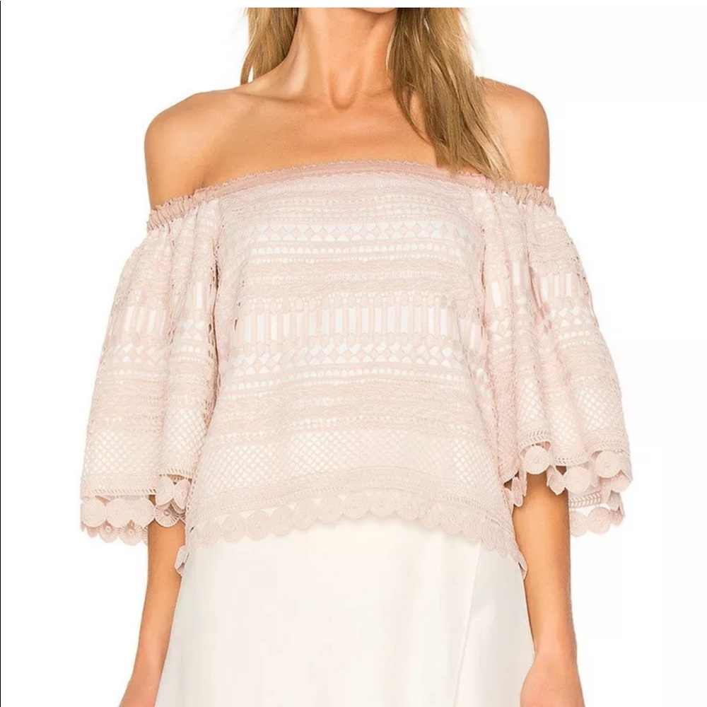 ALEXIS *Finn* beige embroidered lace boho top XS
